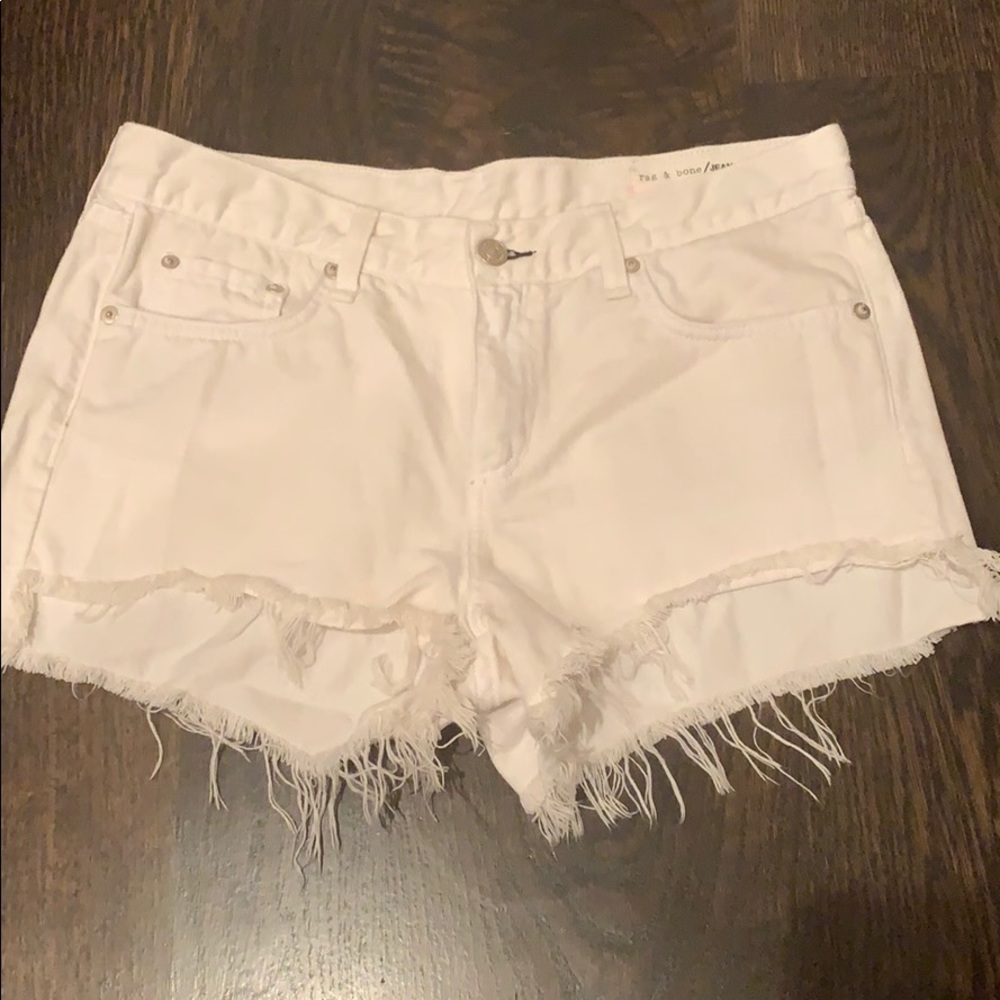 White jean shorts